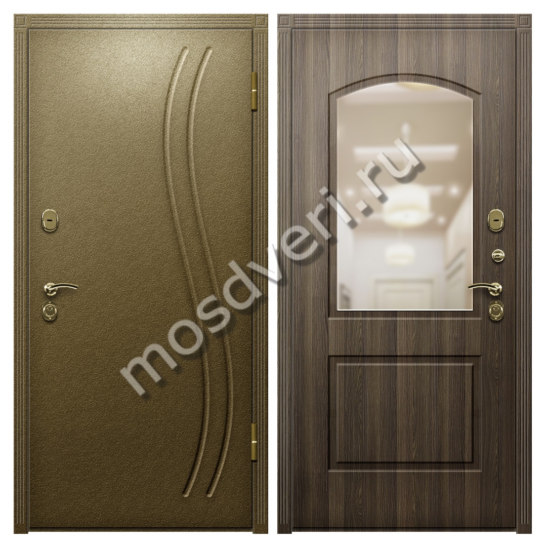 Непромерзающая входная дверь с зеркалом и терморазрывом TD-49 - купить от производителя Мосдвери Непромерзающая входная дверь с зеркалом и терморазрывом TD-49
